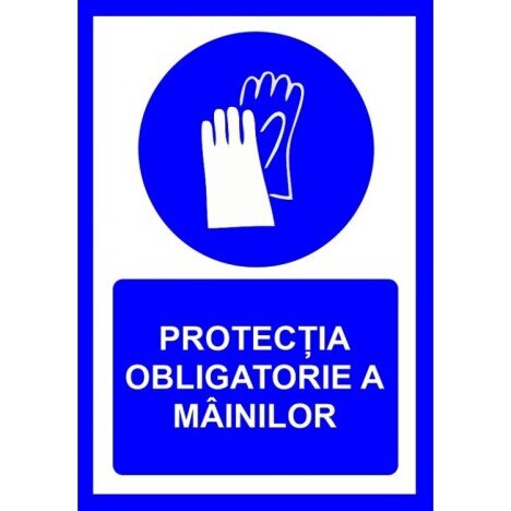 Placuta pentru protectia obligatorie a mainilor